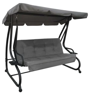 Huśtawka 3 os. ogrodowa z daszkiem Leżanka rozkładana łóżko mocna