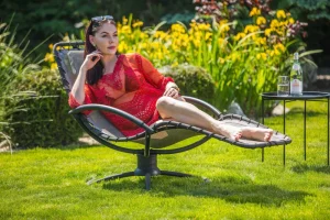 Leżak ogrodowy wypoczynkowy leżanka łóżko bujane RELAX