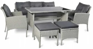 Zestaw mebli ogrodowych RODOS Duży Rattan Szary