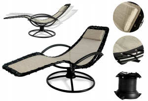 Leżak bujany ogrodowy stalowy mocny